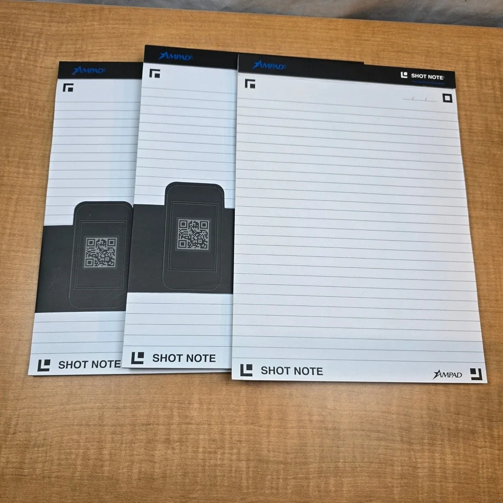 3 Ampad Shot Note Letter Size Legal‎ Pad (40 Sheets) iPhone Android 20-115